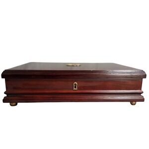 The Bombay Company Mahogany Wood Letter Box Desk Organizer Vintage